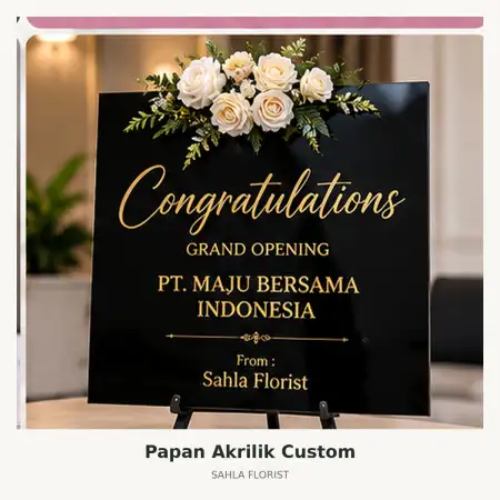 Papan Bunga Akrilik Sanden